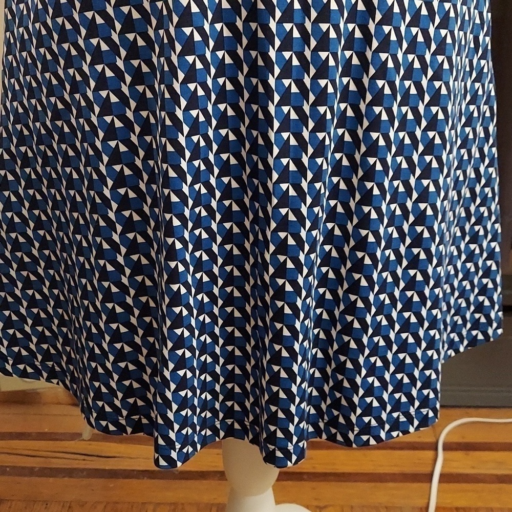 NEW YORK AND CO Geometric Print Pullover Sleeveless Fit and Flare Cotton Dress M - Picture 5 of 11